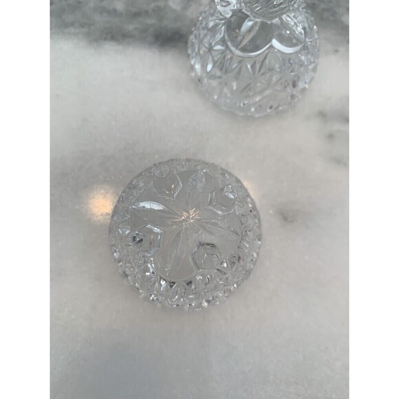 Hofbauer German Byrde Bird Crystal Miniature Sawtooth Lidded Trinket Box Germany - Picture 10 of 12